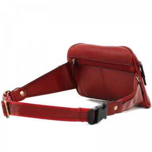 Sac banane mixte en cuir KATANA rouge | Planetebag.com