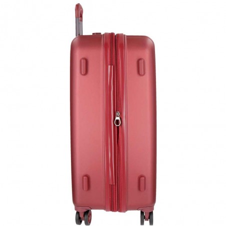 Valise extensible 75cm MOVOM "Wood" bordeaux - Bagage grand format 2 semaines pas cher