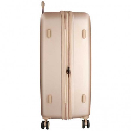 Valise extensible 75cm MOVOM "Wood" champagne | Grande valise avion solide pas cher