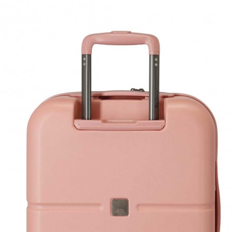 Valise cabine 55cm PEPE JEANS "Highlight" rose pastel | Bagage avion petit format marque tendance mode