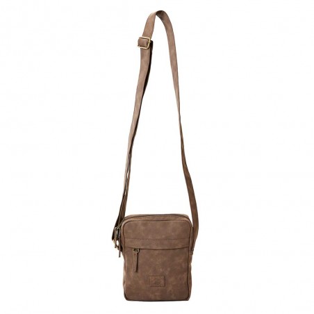 Sacoche bandoulière RIP CURL "Leazard No Idea" marron | Pochette homme porté croisé pas cher