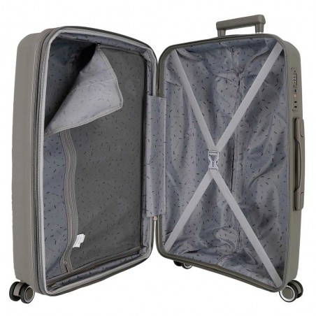 Valise soute 68cm extensible MOVOM "Inari" gris | Bagage taille moyenne polypropylène pas cher