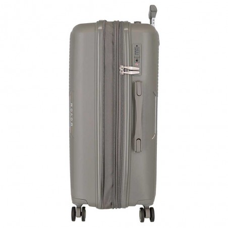 Valise soute 68cm extensible MOVOM "Inari" gris | Bagage taille moyenne polypropylène pas cher