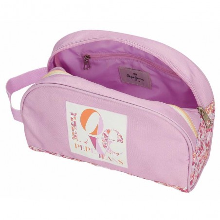 Trousse de toilette Pepe Jeans "Sandra" | Trousse de voyage fille femme 2 compartiments imprimé style Liberty