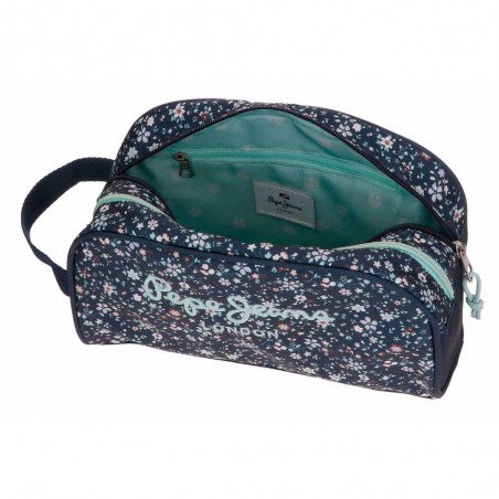 Trousse de toilette Pepe Jeans "Alenka" | Trousse de voyage fille femme 2 compartiments imprimé style Liberty