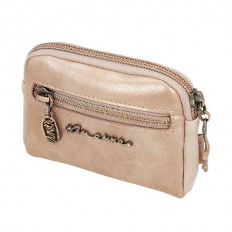 Porte-monnaie simple ANEKKE "Studio" beige | Bourse femme originale porte-clés pas cher