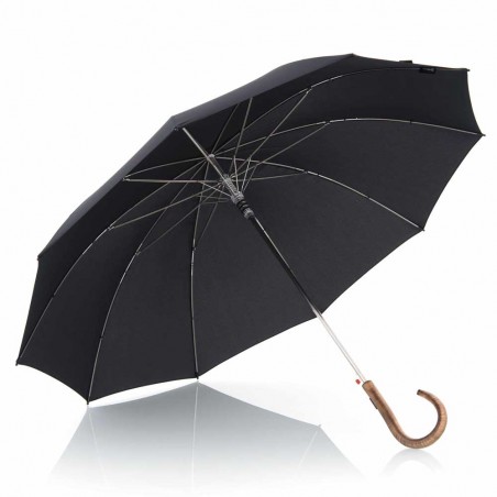 Parapluie long KNIRPS T.770 automatic noir imprimé | Parapluie canne manche bois qualité fabriqué en Allemagne