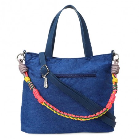 Sac porté main LES TROPEZIENNES "Sarek" bleu | Sac femme original avec bandoulière pas cher