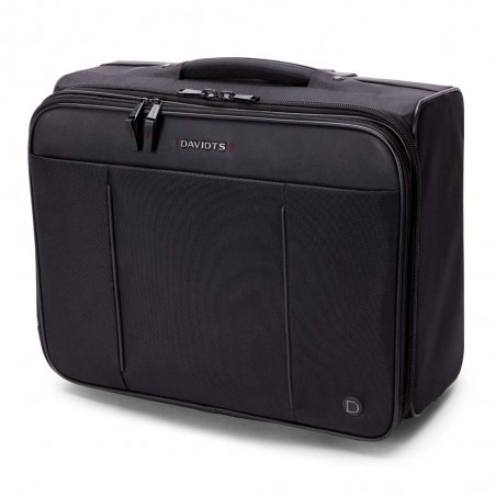 DAVIDT | Pilot case 2 en 1 "Connaisseur" noir | Bagage business trolley ordinateur 17 pouces