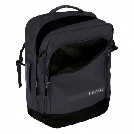 Sac à dos de voyage TRAVELITE "Kick Off" anthracite | Bagage cabine convertible vol low cost pas cher