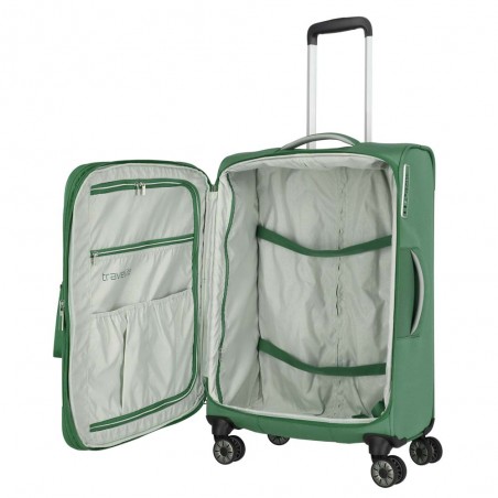 Valise soute M extensible TRAVELITE "Miigo" vert | Bagage taille moyenne haute qualité allemande