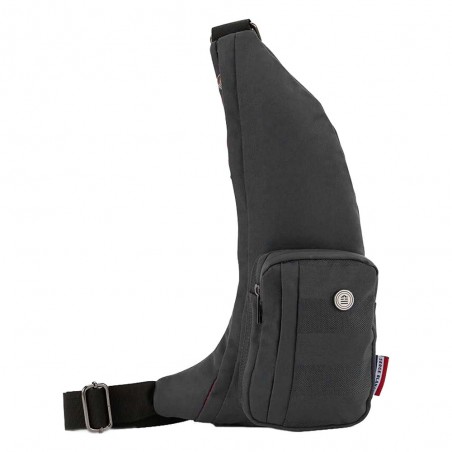 Sacoche holster homme SERGE BLANCO "Basik" noir | Sac monobretelle style sportif rugby pas cher