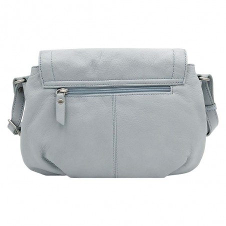 Sac bandoulière en cuir NAF NAF "Dahlia" bleu gris | Sac à main femme pas cher