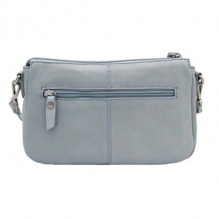 Sac baguette en cuir NAF NAF "Dahlia" bleu | Sac bandoulière femme marque pas cher