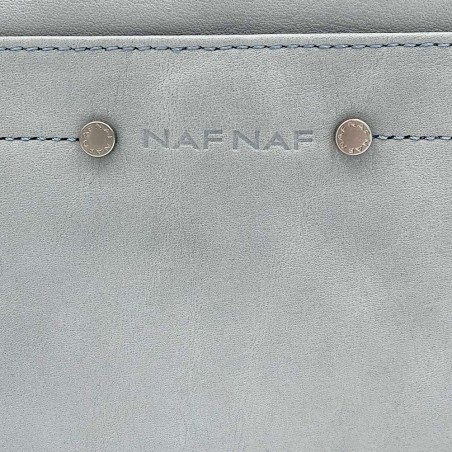 Sac baguette en cuir NAF NAF "Dahlia" bleu | Sac bandoulière femme marque pas cher