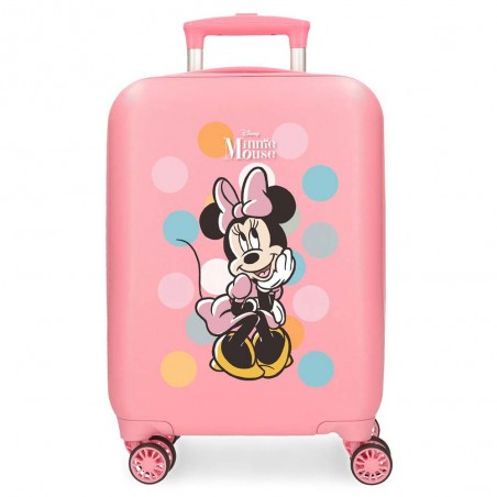 Valise enfant Disney Minnie "Coquette" rose | Petit bagage fille 50cm vol low cost pas cher
