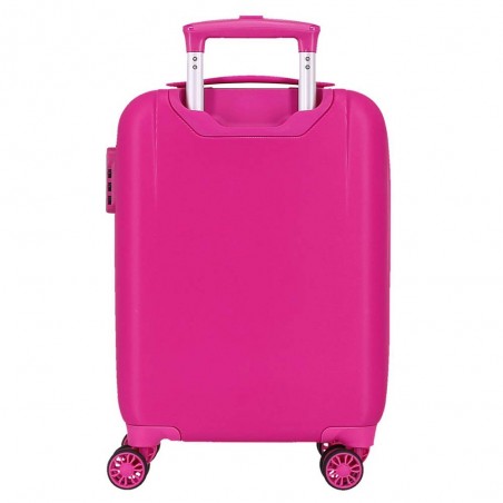 Valise enfant Movom "Butterfly" blanc/rose | Petit bagage fille 50cm vol low cost pas cher