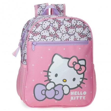 Sac à dos maternelle SANRIO Hello Kitty "My favourite bow" | Cartable scolaire fille pas cher kawaii rose mauve