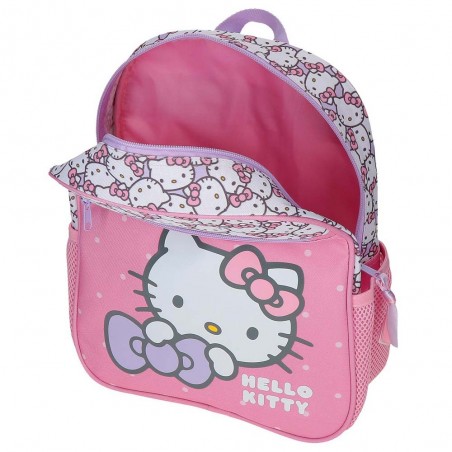 Sac à dos maternelle SANRIO Hello Kitty "My favourite bow" | Cartable scolaire fille pas cher kawaii rose mauve