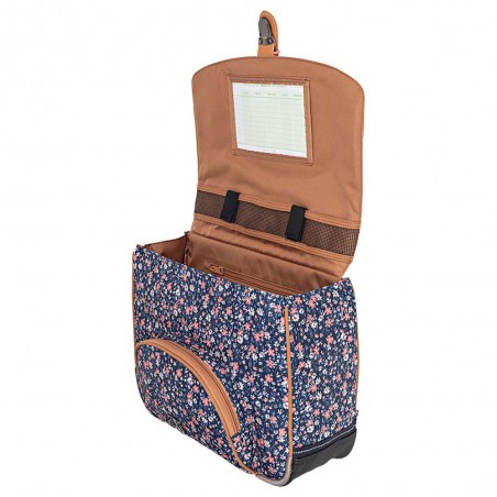 Cartable Tann's 35cm "Ava" multicolore | Motif fleuri style Liberty | Sac scolaire fille classe CP pas cher