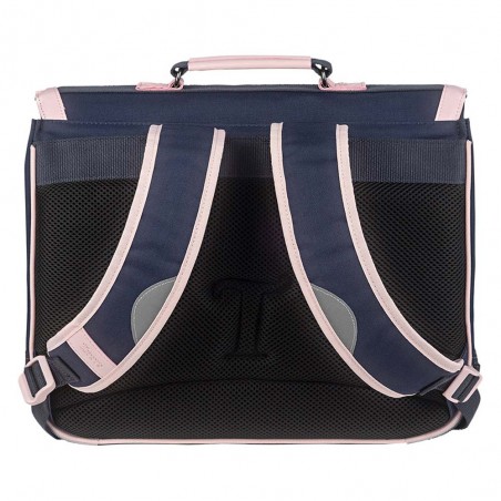 Cartable Tann's 38cm "Assya" bleu maxi broderie toucan | Sac scolaire fille CP CE1 CE2 pas cher