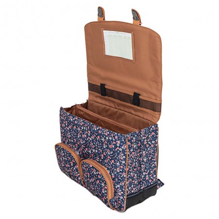 Cartable Tann's 41cm "Ava" multicolore imprimé fleuri style Liberty | Sac scolaire fille CM1 CM2 pas cher