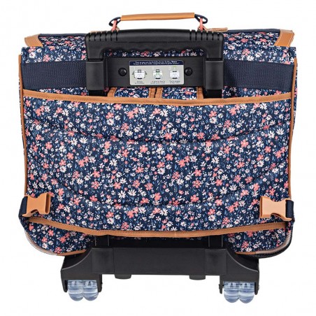 Cartable à roulettes Tann's 41cm "Ava" multicolore imprimé fleuri style Liberty | Sac scolaire trolley fille pas cher