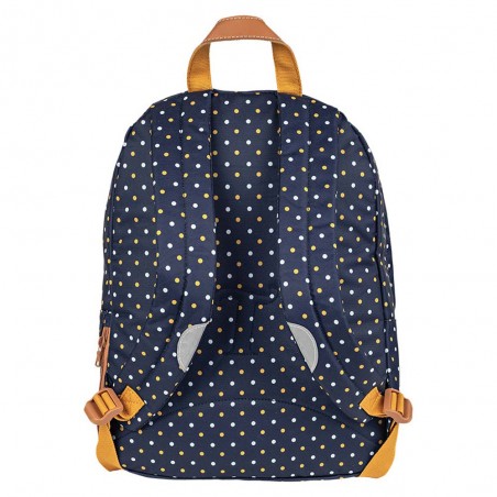 Sac à dos Tann's M "Faustine" bleu imprimé pois | Sac fille CE2 CM1 CM2 pas cher