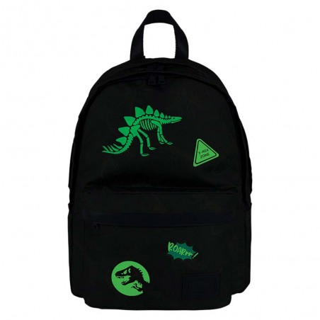 Sac à dos Tann's L "Timothée" kaki broderies dinosaures | Sac garçon CE2 CM1 CM2 pas cher