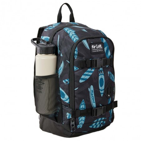 RIP CURL | Sac à dos "Posse" mid 22L imprimé surf noir/bleu | Sac junior scolaire loisirs