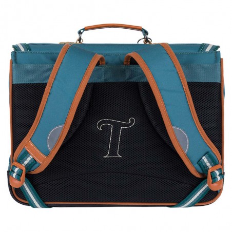 Cartable Tann's x Cyrillus 38cm "Côme" bleu | Sac scolaire garçon CP CE1 CE2 collab exclusive