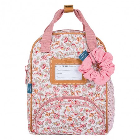 Sac à dos maternelle XS Tann's x Cyrillus Capucine rose | Sac scolaire fille fleuri édition limitée