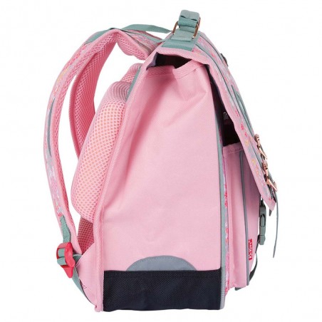 Kickers | Cartable fille 38cm "Premium Girl" imprimé fleuri rose | Sac scolaire CP CE1 CE2 qualité pas cher