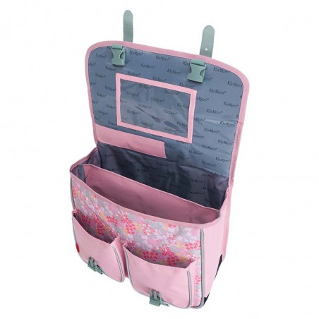 Kickers | Cartable fille 38cm "Premium Girl" imprimé fleuri rose | Sac scolaire CP CE1 CE2 qualité pas cher