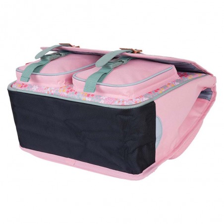 Kickers | Cartable fille 38cm "Premium Girl" imprimé fleuri rose | Sac scolaire CP CE1 CE2 qualité pas cher