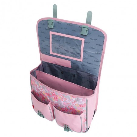 Kickers | Cartable à roulettes fille 38cm "Premium Girl" imprimé fleuri rose | Sac scolaire trolley CP CE1 CE2 pas cher