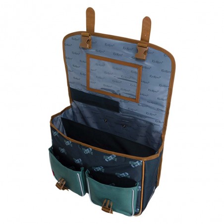 Kickers | Cartable à roulettes garçon 38cm "Authentic Boy" bleu | Sac scolaire trolley CP CE1 CE2  pas cher