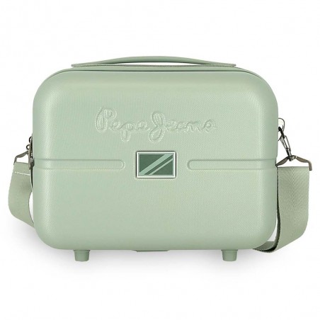 Pepe Jeans London | Vanity case rigide "Accent" vert vintage | Beauty case adaptable trolley