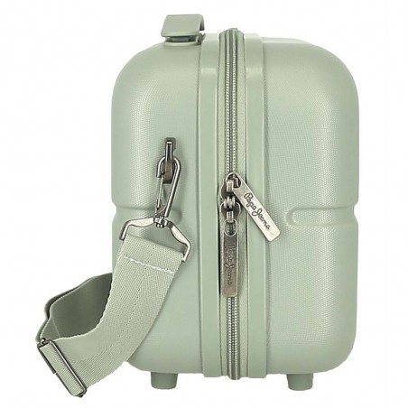 Pepe Jeans London | Vanity case rigide "Accent" vert vintage | Beauty case adaptable trolley