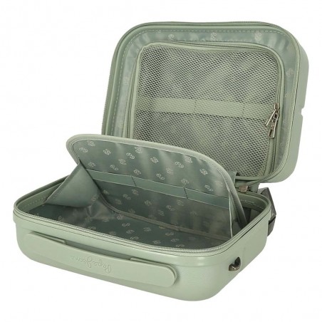 Pepe Jeans London | Vanity case rigide "Accent" vert vintage | Beauty case adaptable trolley