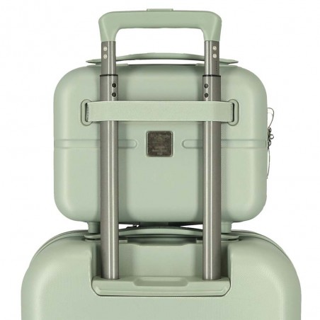 Pepe Jeans London | Vanity case rigide "Accent" vert vintage | Beauty case adaptable trolley