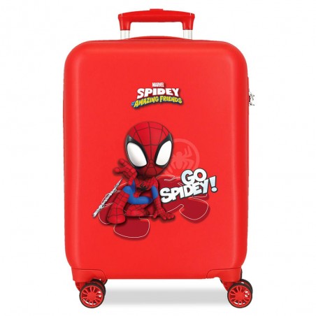 Valise enfant Marvel Spiderman "Go Spidey" | Petit bagage garçon 50cm vol low cost pas cher