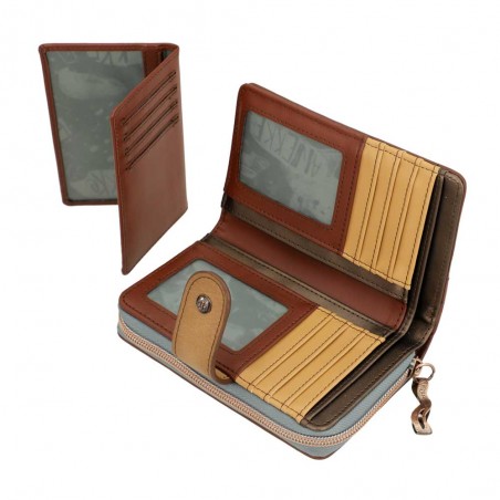 Anekke | Portefeuille compact zippé collection Core | Petite maroquinerie femme originale pas cher