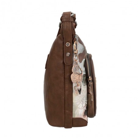 Anekke | Sac bandoulière souple collection Outer | Sac femme porté croisé design original coloris marron