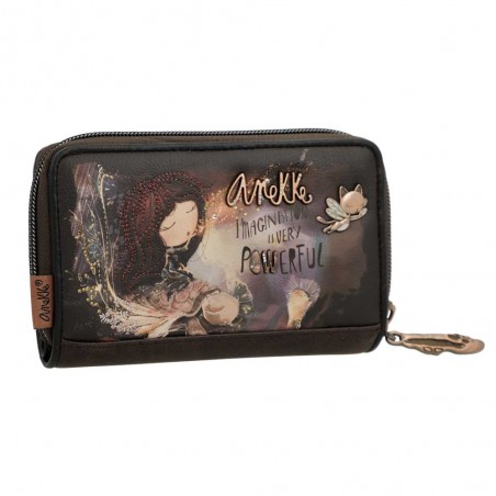 Anekke | Portefeuille compact zippé Dreamverse | Porte-cartes et monnaie femme original pas cher