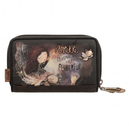 Anekke | Portefeuille compact zippé Dreamverse | Porte-cartes et monnaie femme original pas cher