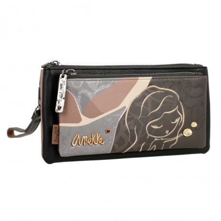 Anekke | Trousse double multifonctions "Heartbeat" | Pochette téléphone femme porté main originale