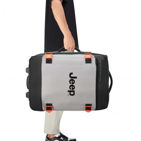 JEEP | Sac de voyage trolley S JS007C bruine grise | Valise cabine style baroudeur