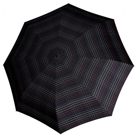 Parapluie pliant KNIRPS "T200 Medium Duomatic" check black | Parapluie de poche tartan classique garantie 5 ans