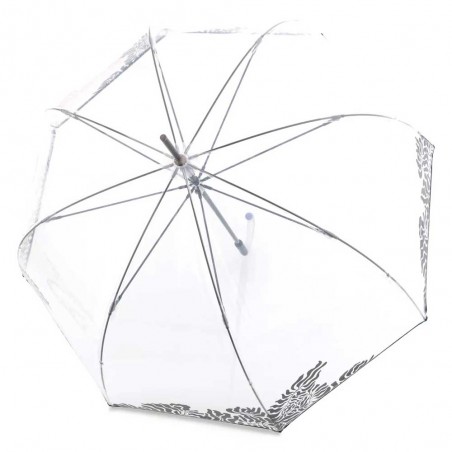 KNIRPS | Parapluie cloche transparent "C.760" jungle | Parapluie long en vinyle avec décor original motif animal